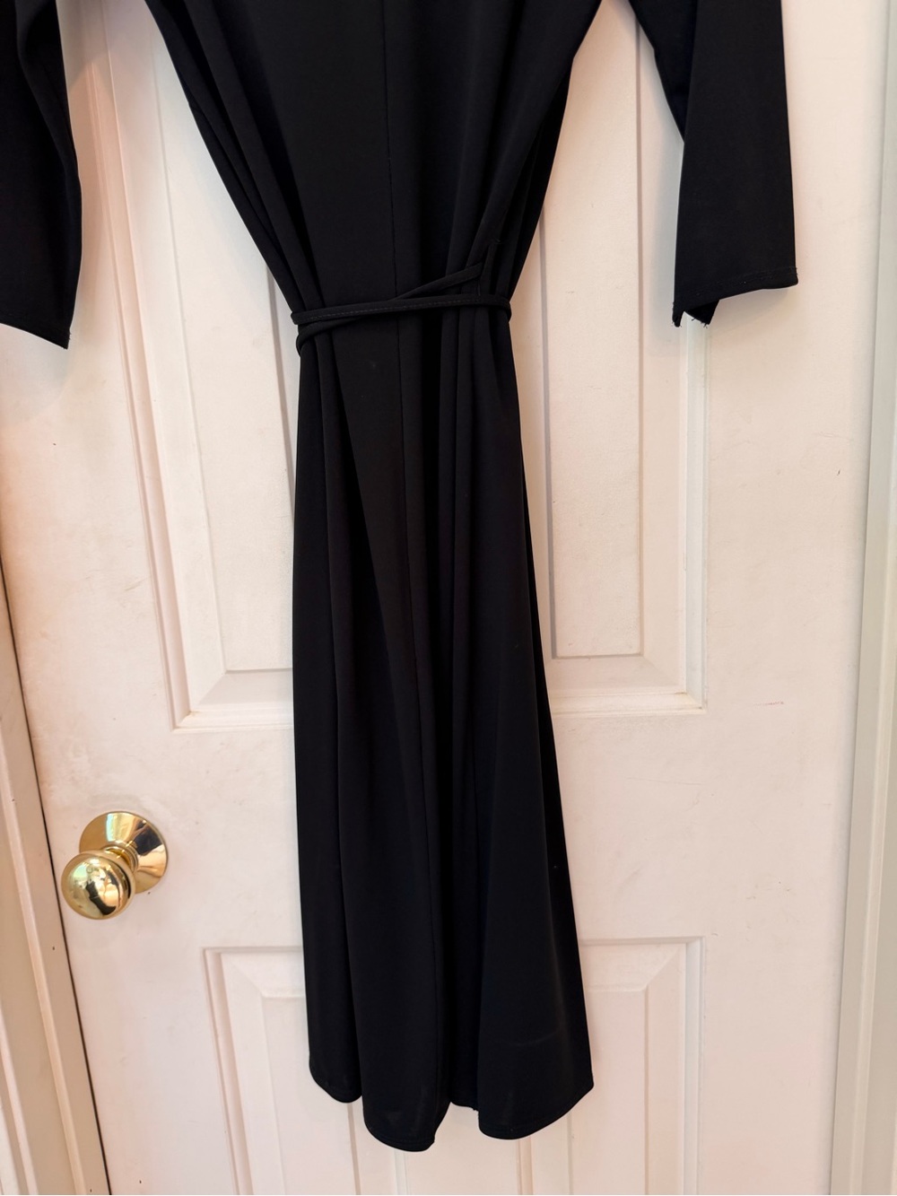 Max Studio Classic Black Wrap Dress with Tie Waist with Give and Stretch, Sz S - Picture 10 of 15